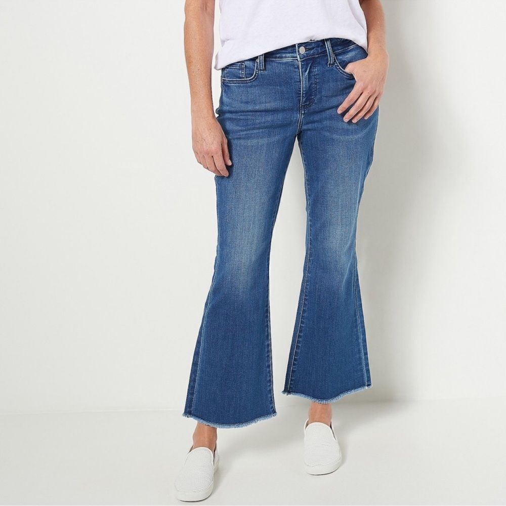 NWT NYDJ Ava Daring Ankle Flare Jeans with Fray Hem in Foundry Wash Size 24W